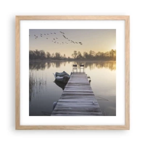 Poszter világos tölgy keretben - Egy kis idő múlva visszajövök - 40x40 cm