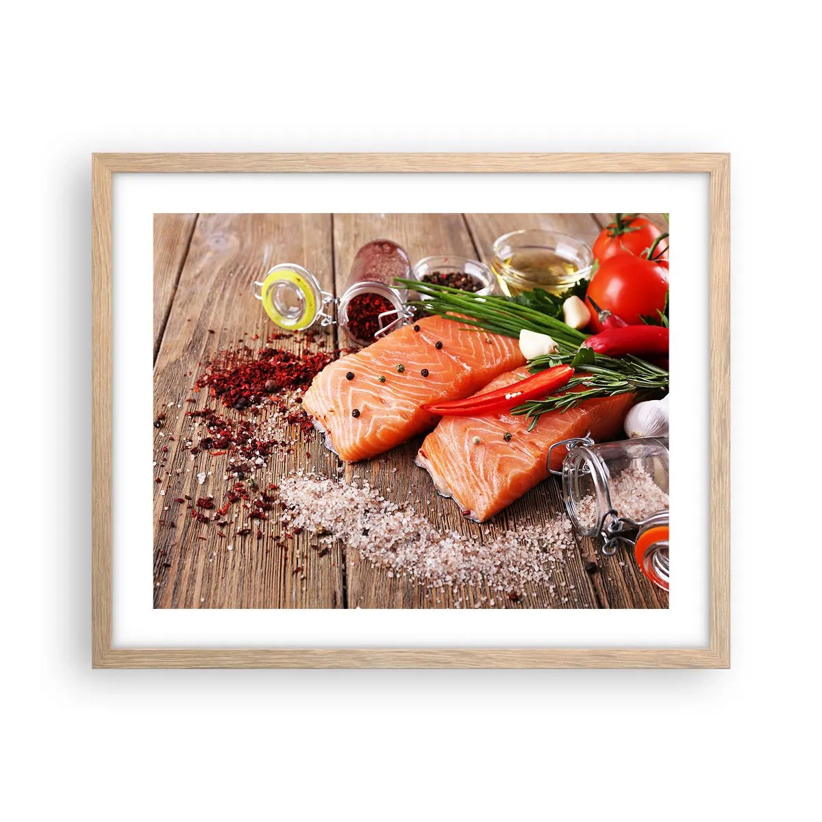 Poszter világos tölgy keretben - Norvég kaland a konyhában - 50x40 cm