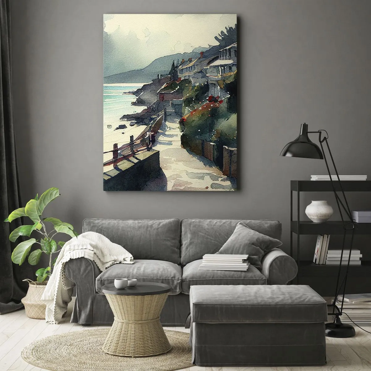 Vászonkép - Mediterrán város - 45x80 cm