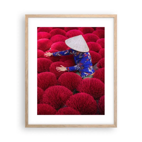 Poszter világos tölgy keretben - A rizsföldön - 40x50 cm