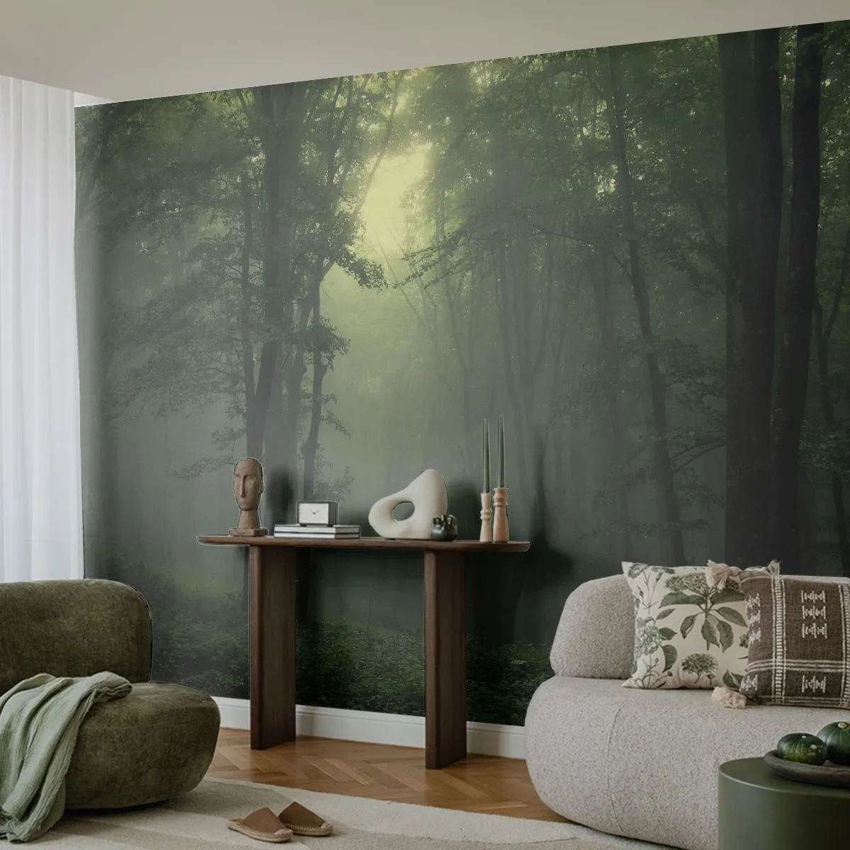 Fotótapéta Premium Sand - Mielőtt felébred - Tájkép, Erdő, Természet - 100x70 cm