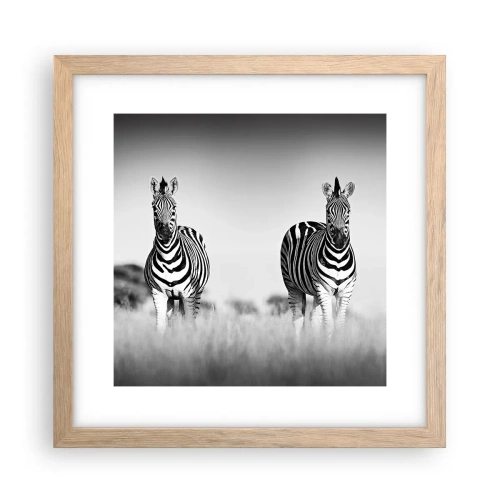 Poszter világos tölgy keretben - A világ mégis fekete-fehér - 30x30 cm