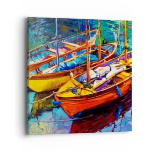 Vászonkép - Színektől sűrű vízen - 40x40 cm