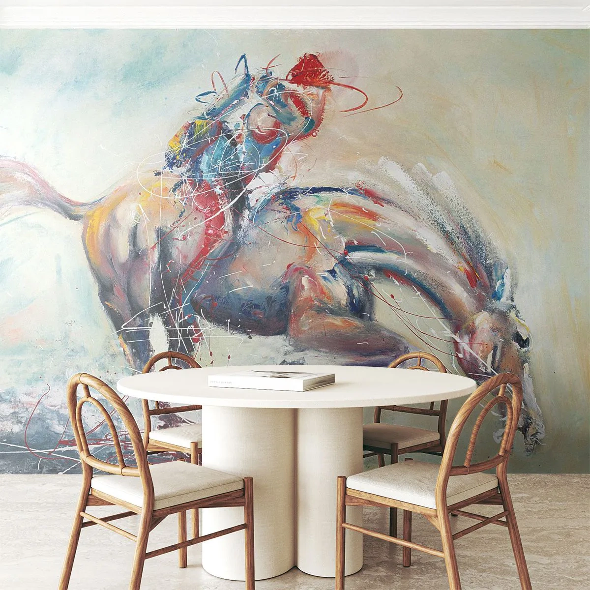 Fotótapéta Premium Canvas - Várj, megyünk - Állatok, Ló, Lovas - 150x105 cm