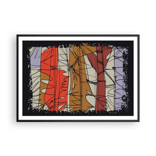 Poszter fehér keretben - Spontán kompozíció - 100x70 cm