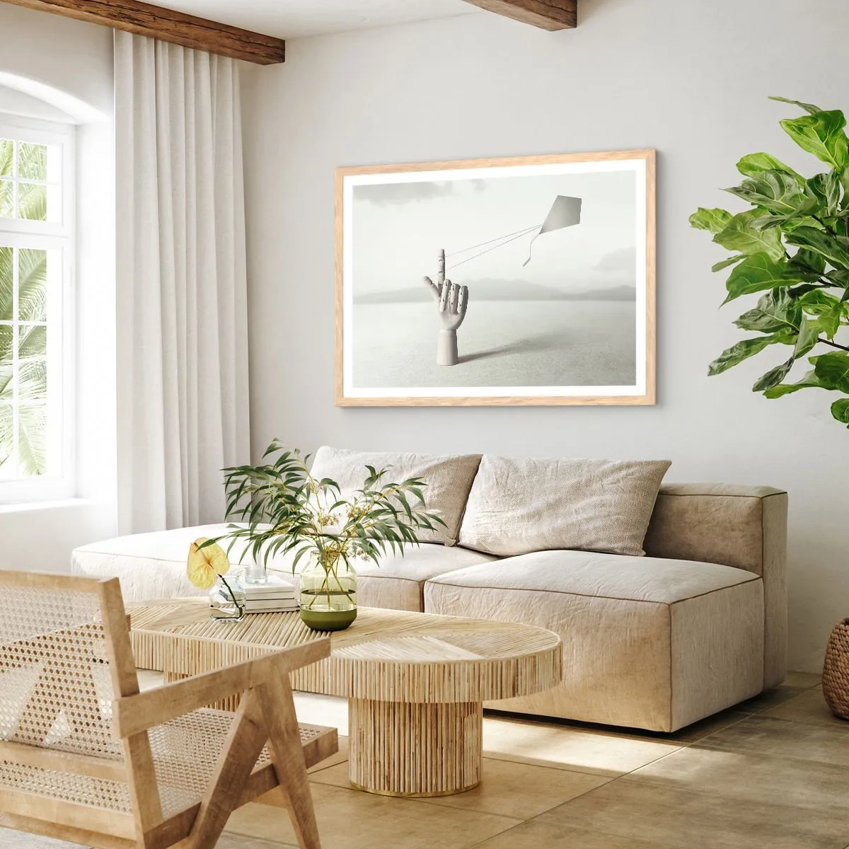 Poszter világos tölgy keretben - Erőpróba - 100x70 cm