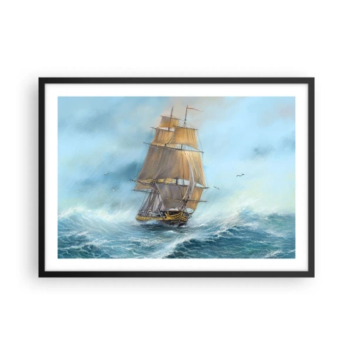 Poszter fehér keretben - A hullámok hullámzása - 70x50 cm