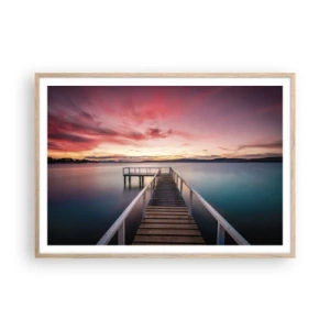 Poszter világos tölgy keretben - Az este szelíd lángja - 100x70 cm