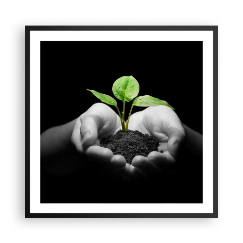 Poszter fehér keretben - Szeretem a természetet, védem azt - 60x60 cm