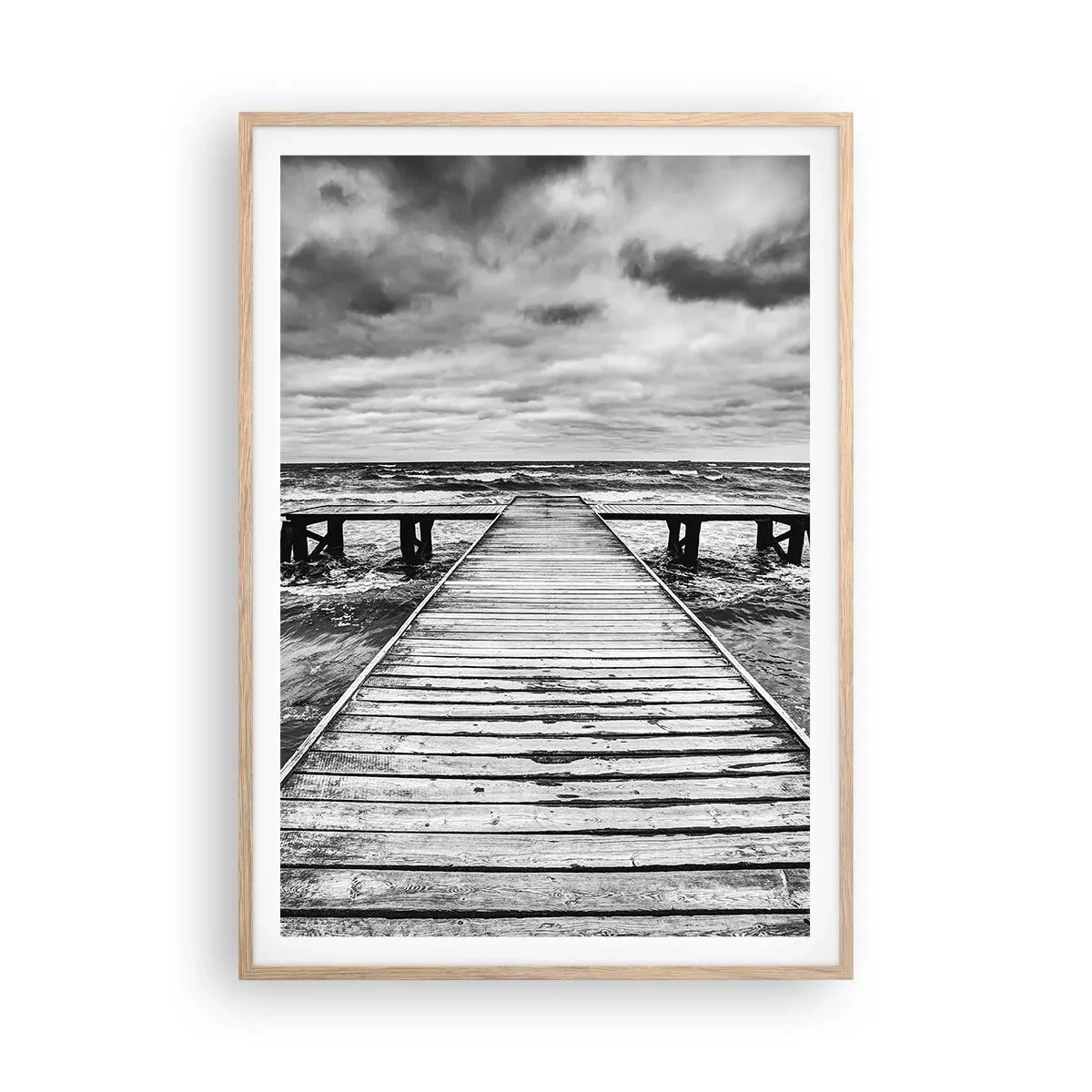 Poszter világos tölgy keretben - Várom, hogy elűzze a szél... - 70x100 cm