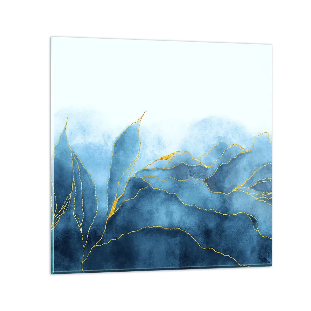 Üveg kép - Kék aranyban - 30x30 cm