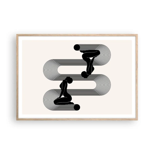 Poszter világos tölgy keretben - Érzéki szimmetria - 100x70 cm