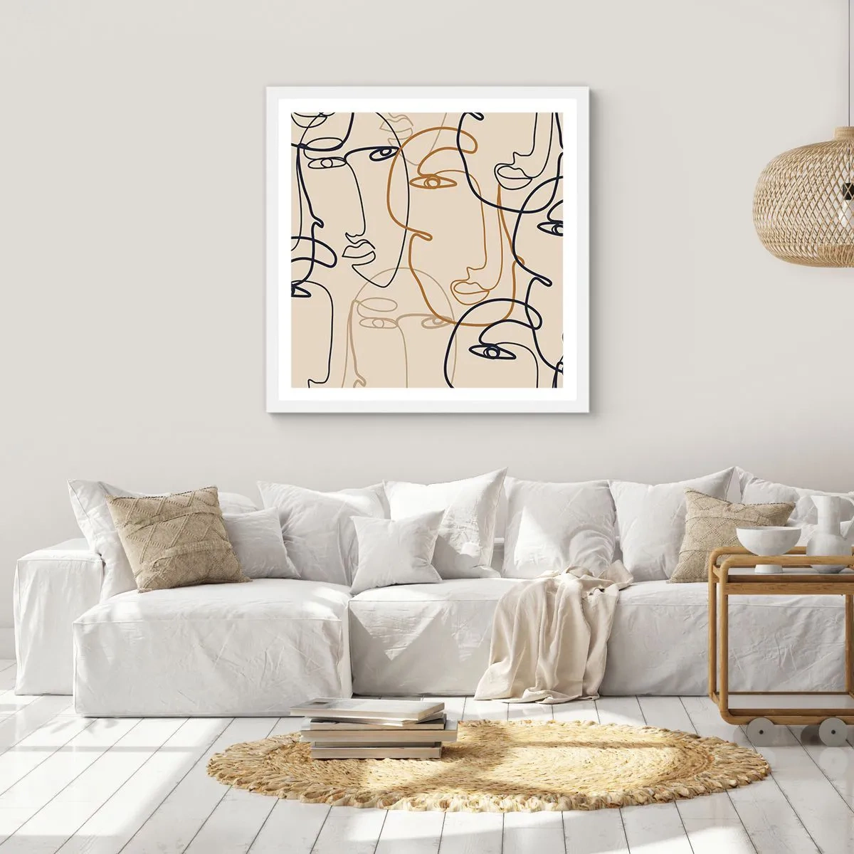 Poszter fekete keretben - Többszörös portré  - 30x30 cm