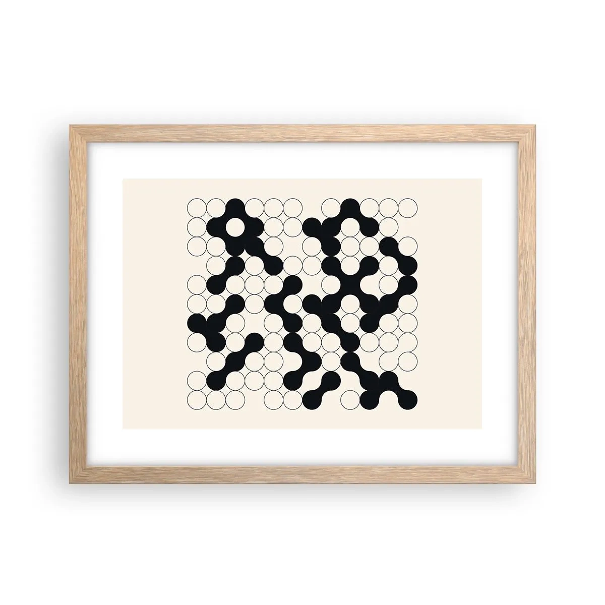 Poszter világos tölgy keretben - Kínai játék - variáció - 40x30 cm