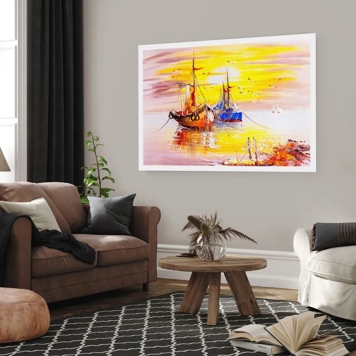 Poszter - Megérdemelt pihenés a kikötőben - 50x40 cm