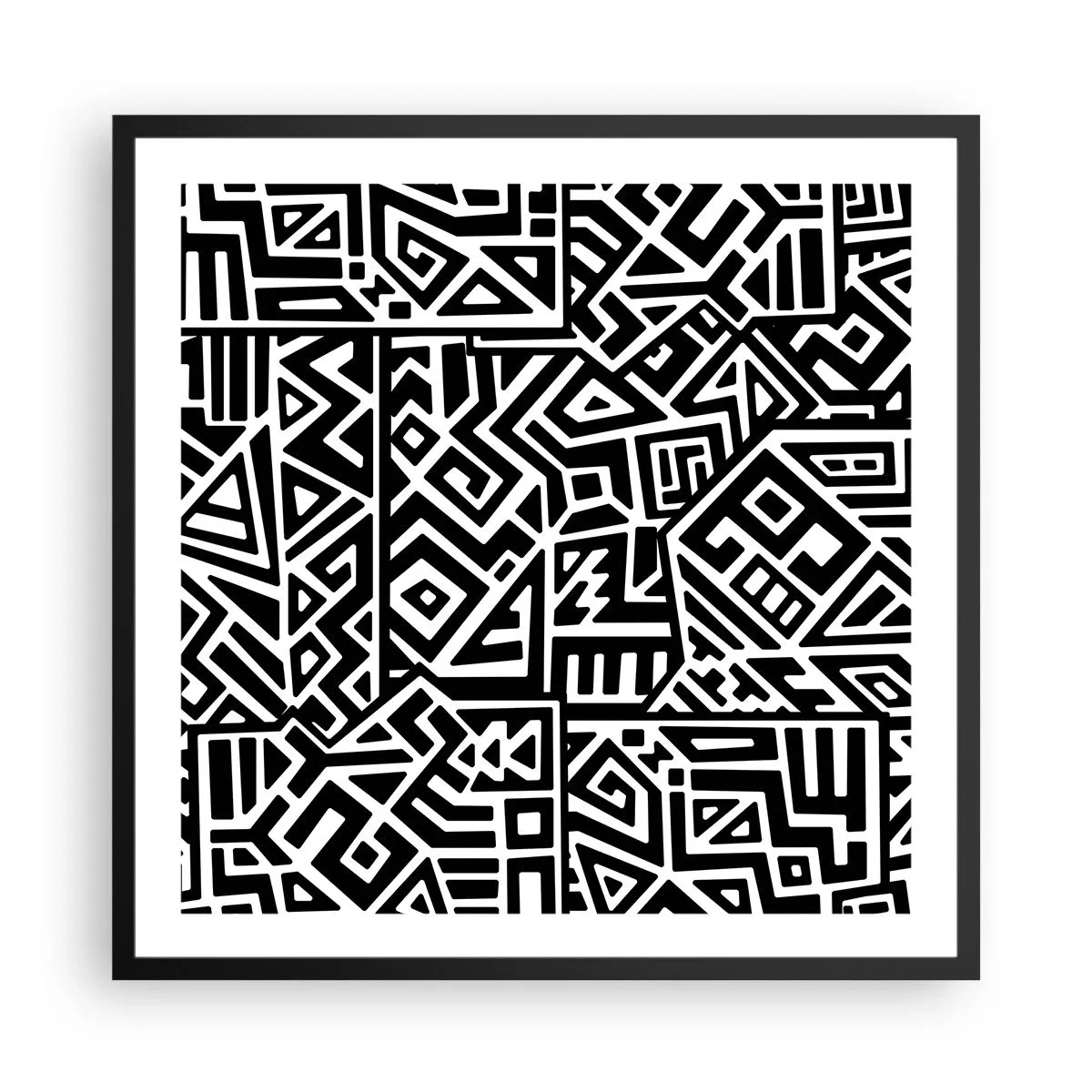 Poszter fehér keretben - Kolumbusz előtti kompozíció - 60x60 cm