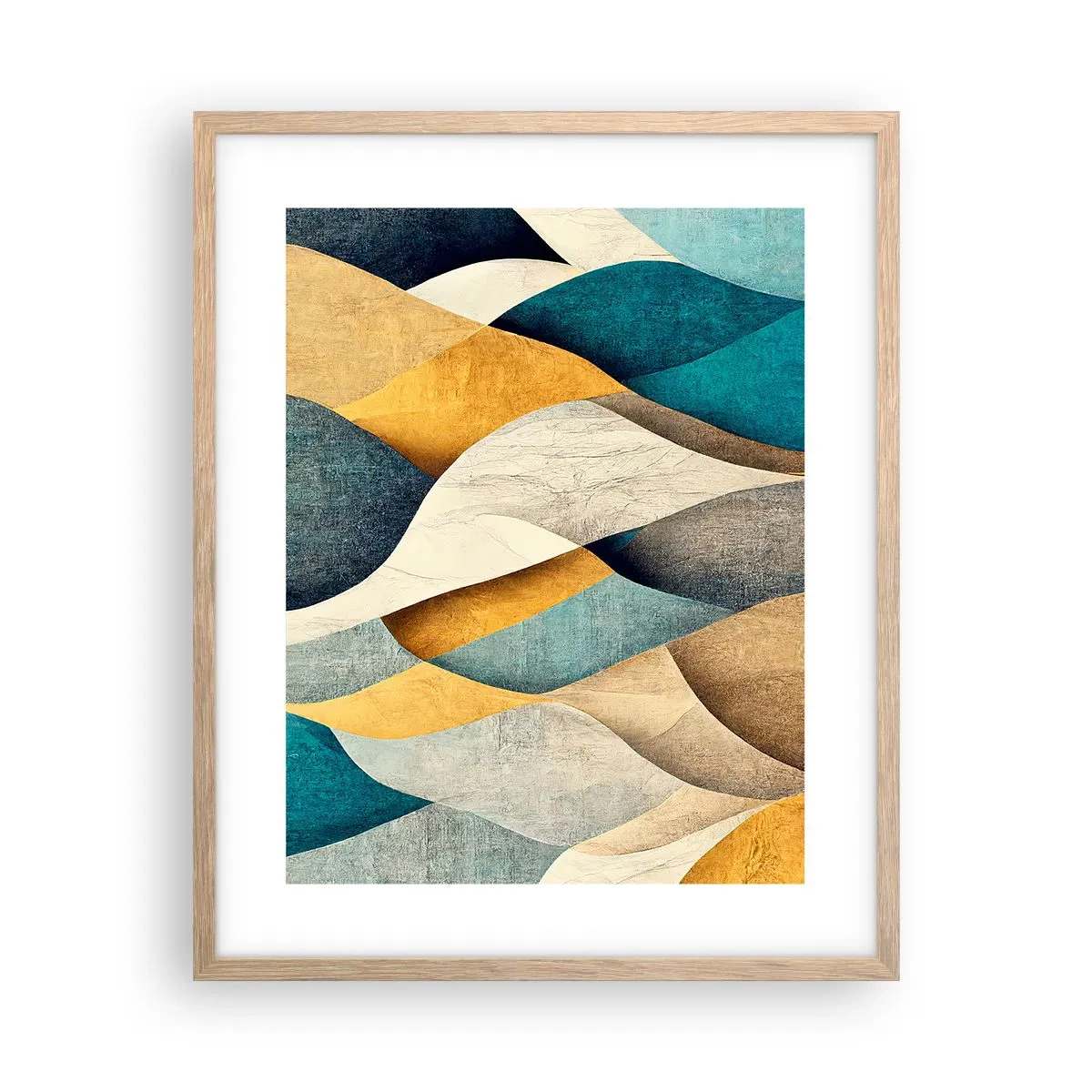 Poszter világos tölgy keretben - Ritmus és hullámzás - 40x50 cm