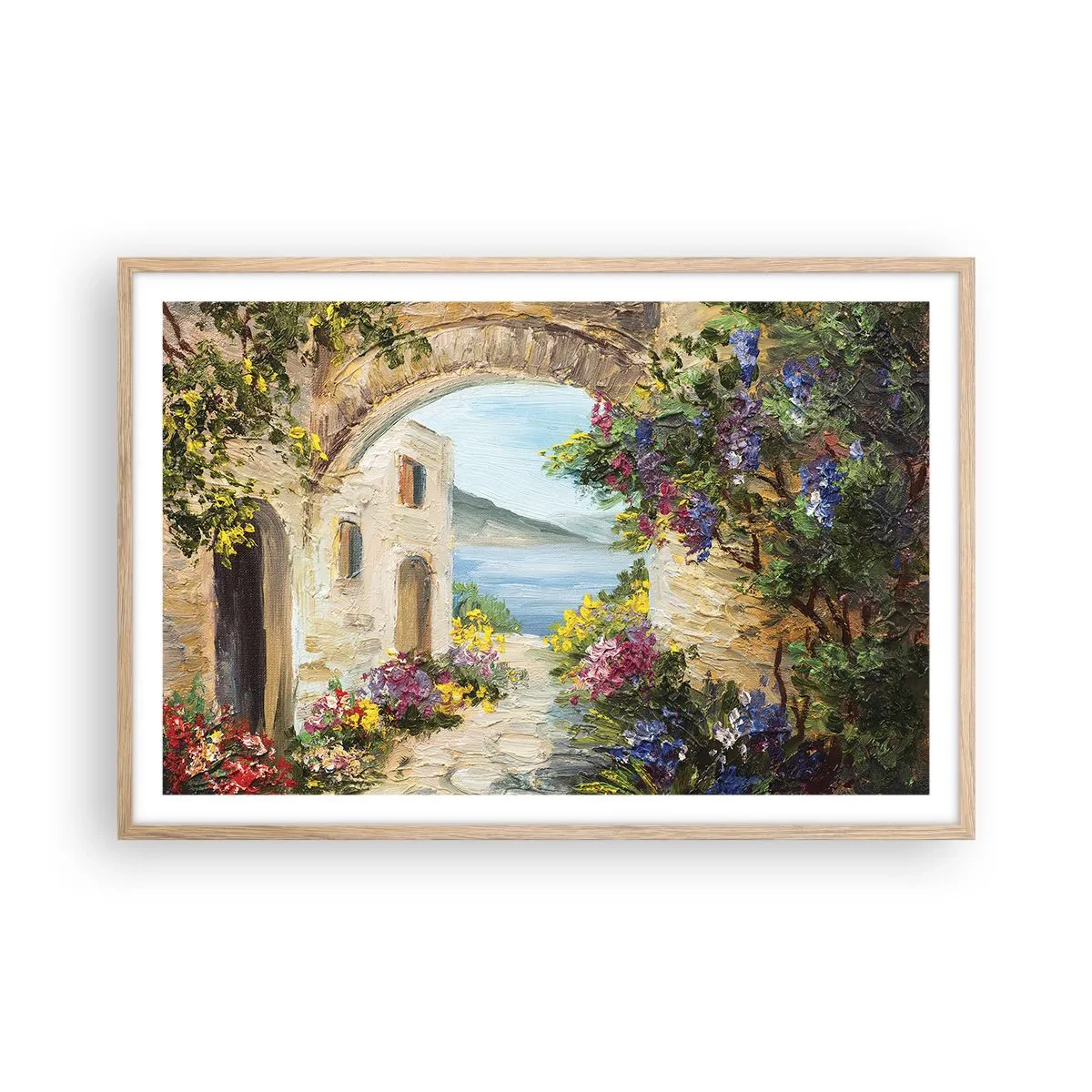 Poszter világos tölgy keretben - Egy tengerparti vidék varázsa - 91x61 cm