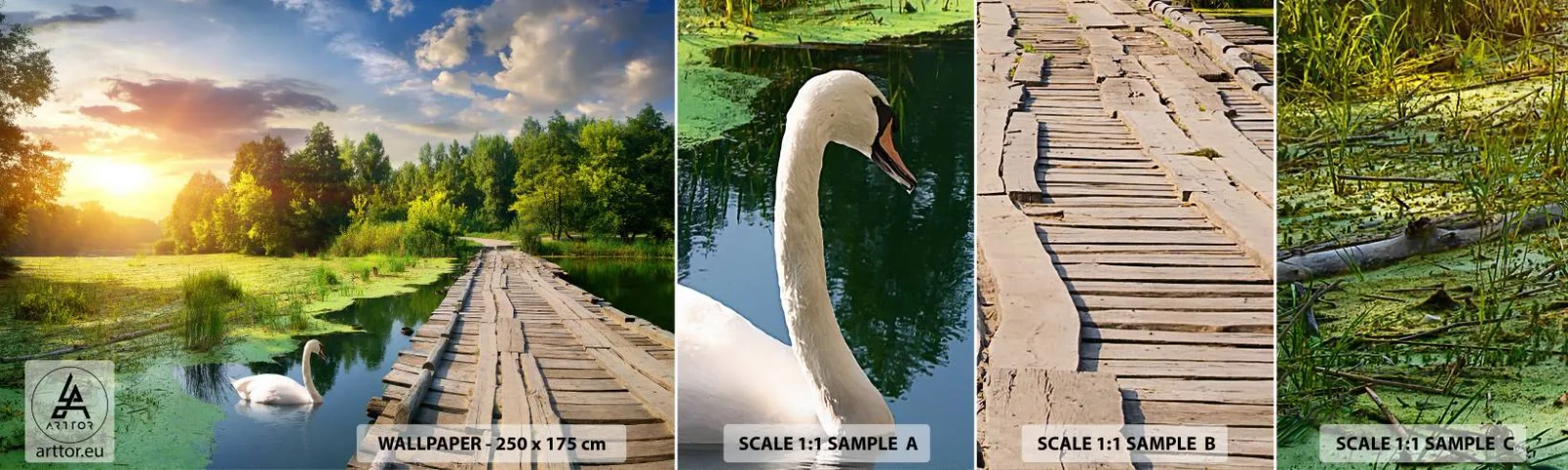 Fotótapéta Minta Standard Eco - Nyár, mindenhol nyár - Tájkép, Tó, Erdő - 100x30 cm