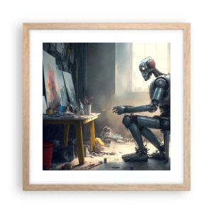 Poszter világos tölgy keretben - Az alkotás aktusa - 40x40 cm