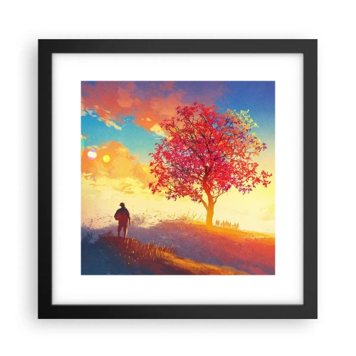 Poszter fehér keretben - Zarándok a célállomáson - 30x30 cm