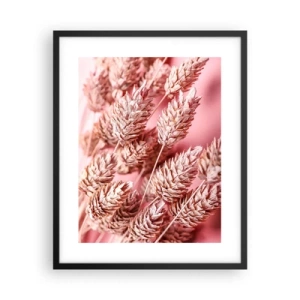 Poszter fehér keretben - Rózsaszín virágos kaszkád - 40x50 cm