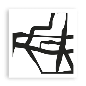 Poszter - Fekete-fehér konstrukció - 60x60 cm