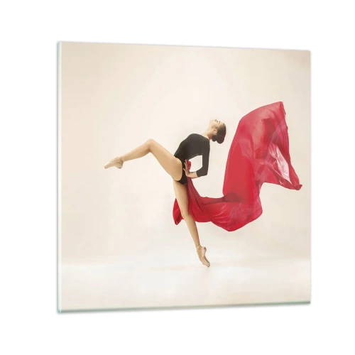 Üveg kép - Piros és fekete - 50x50 cm