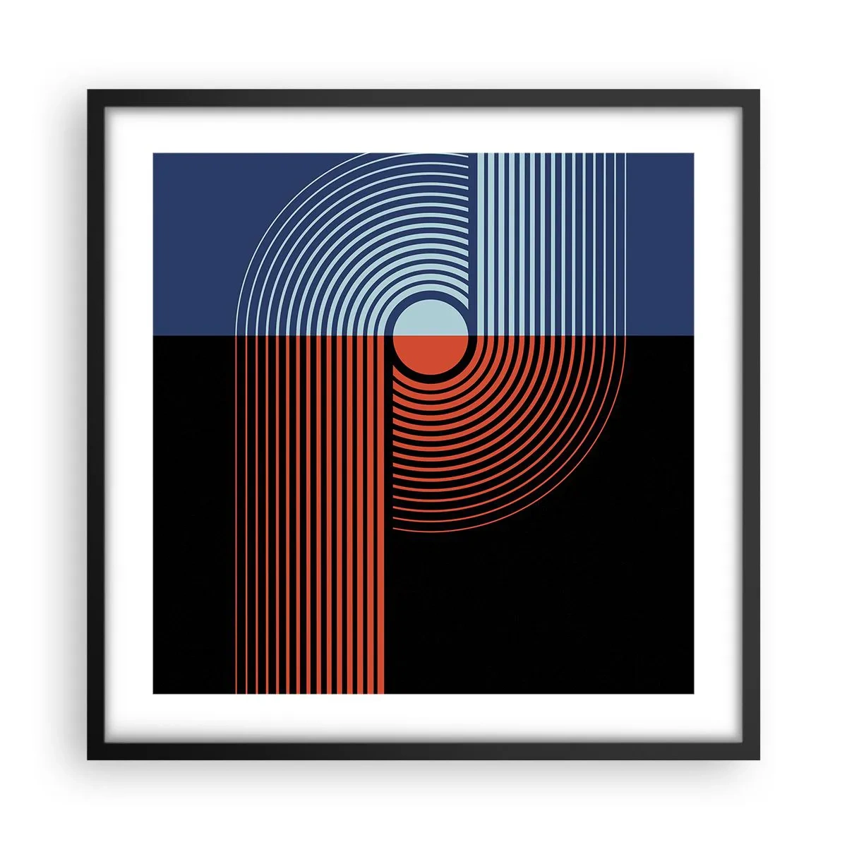 Poszter fehér keretben - Geometrikus ölelésben - 50x50 cm