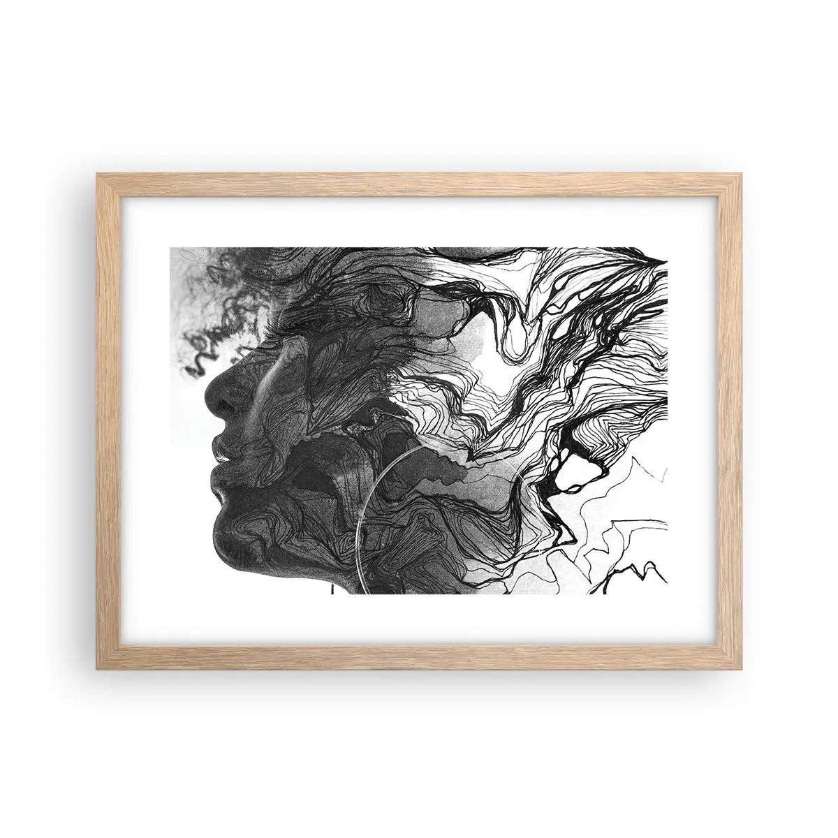 Poszter világos tölgy keretben - Álmokba gabalyodva - 40x30 cm