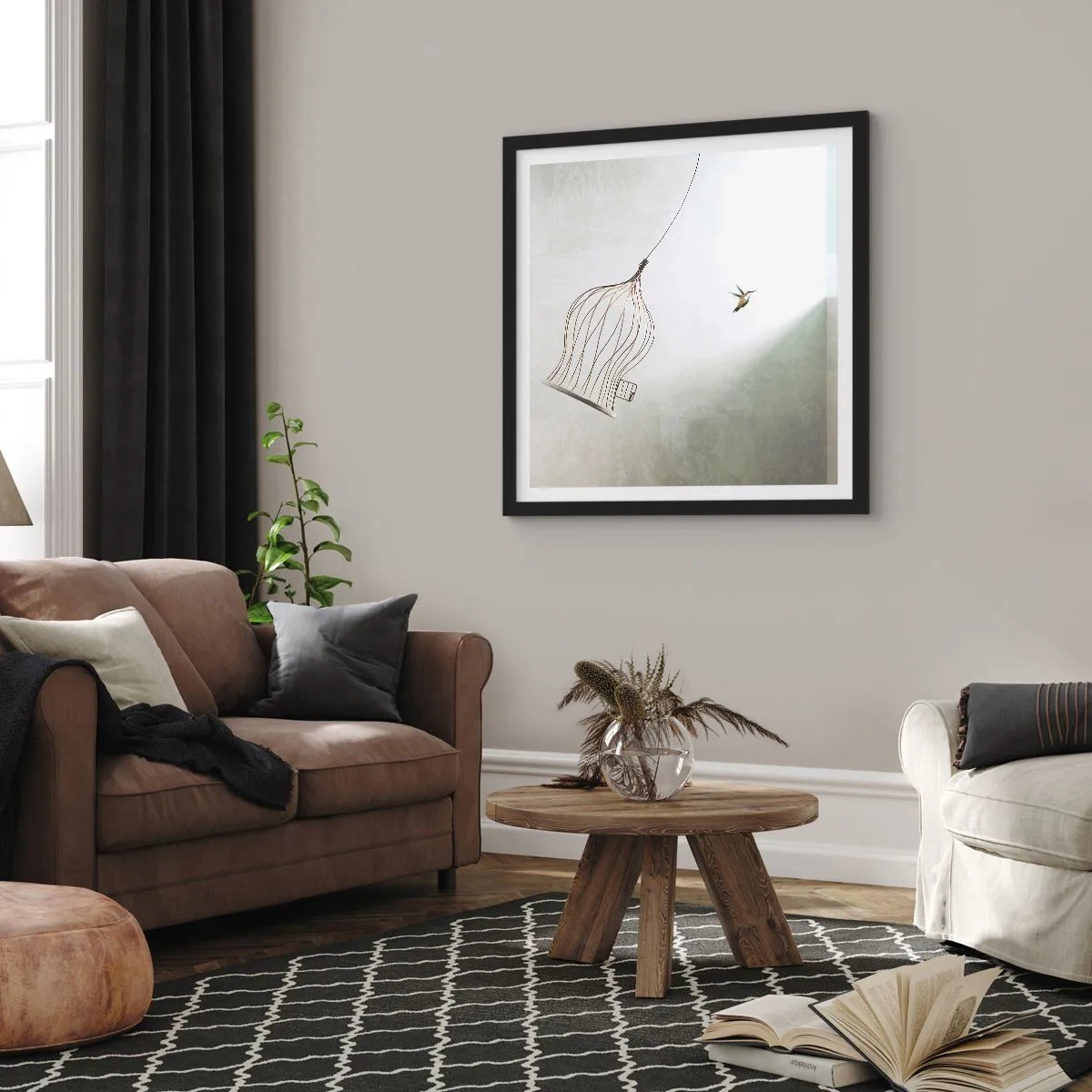 Poszter fehér keretben - Az elememen - 60x60 cm