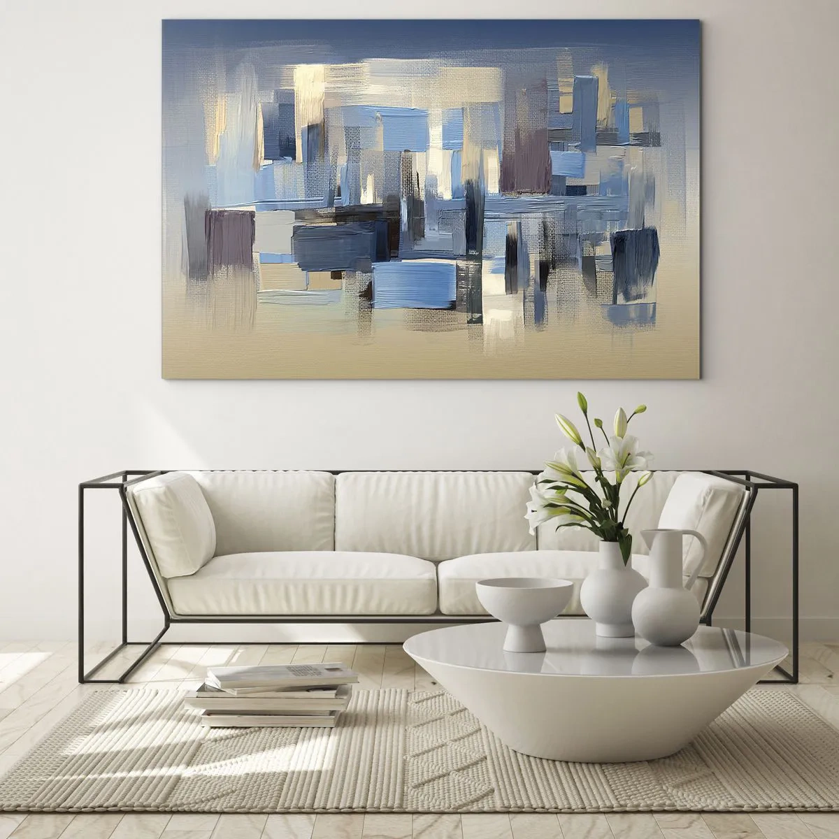 Üveg kép - Kék építmény - 120x80 cm