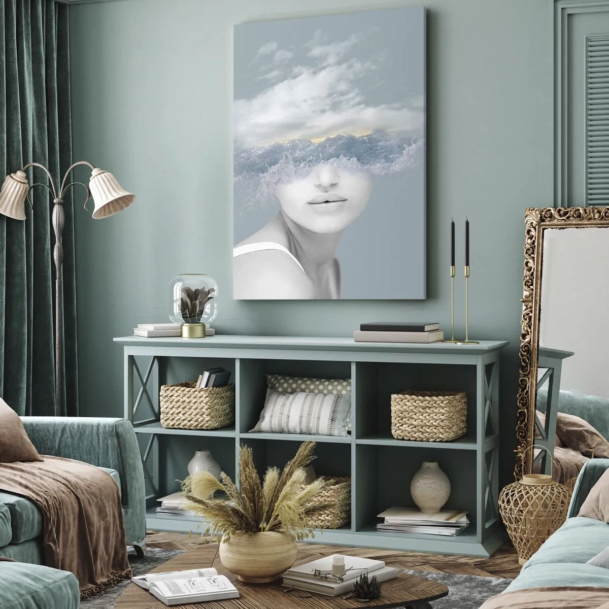 Vászonkép - Fejjel a fellegekben - 65x120 cm