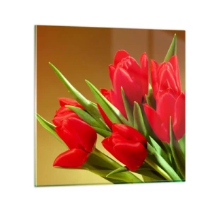 Üveg kép - Egy csokor tavaszi öröm - 30x30 cm