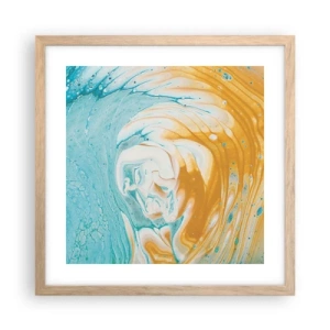 Poszter világos tölgy keretben - Pasztell örvény - 40x40 cm