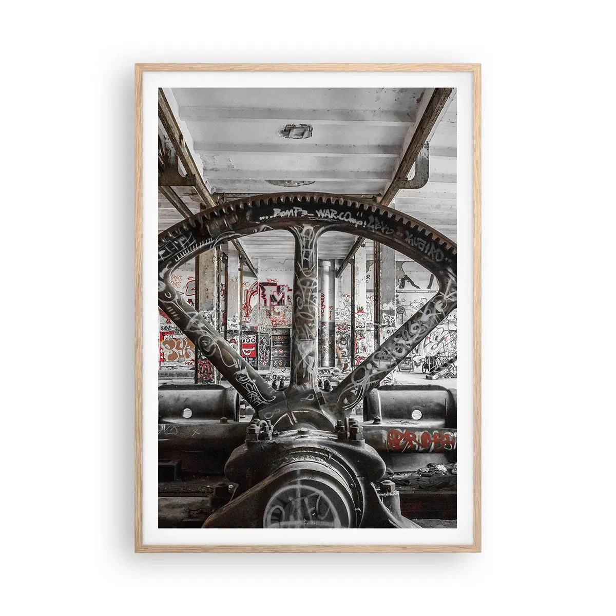 Poszter világos tölgy keretben - A gyár titkos élete - 70x100 cm