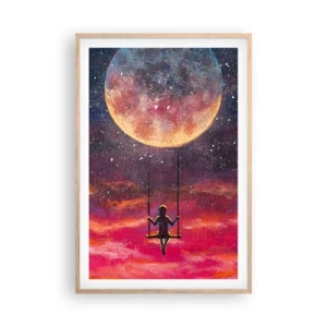 Poszter világos tölgy keretben - Álmodozva - 61x91 cm