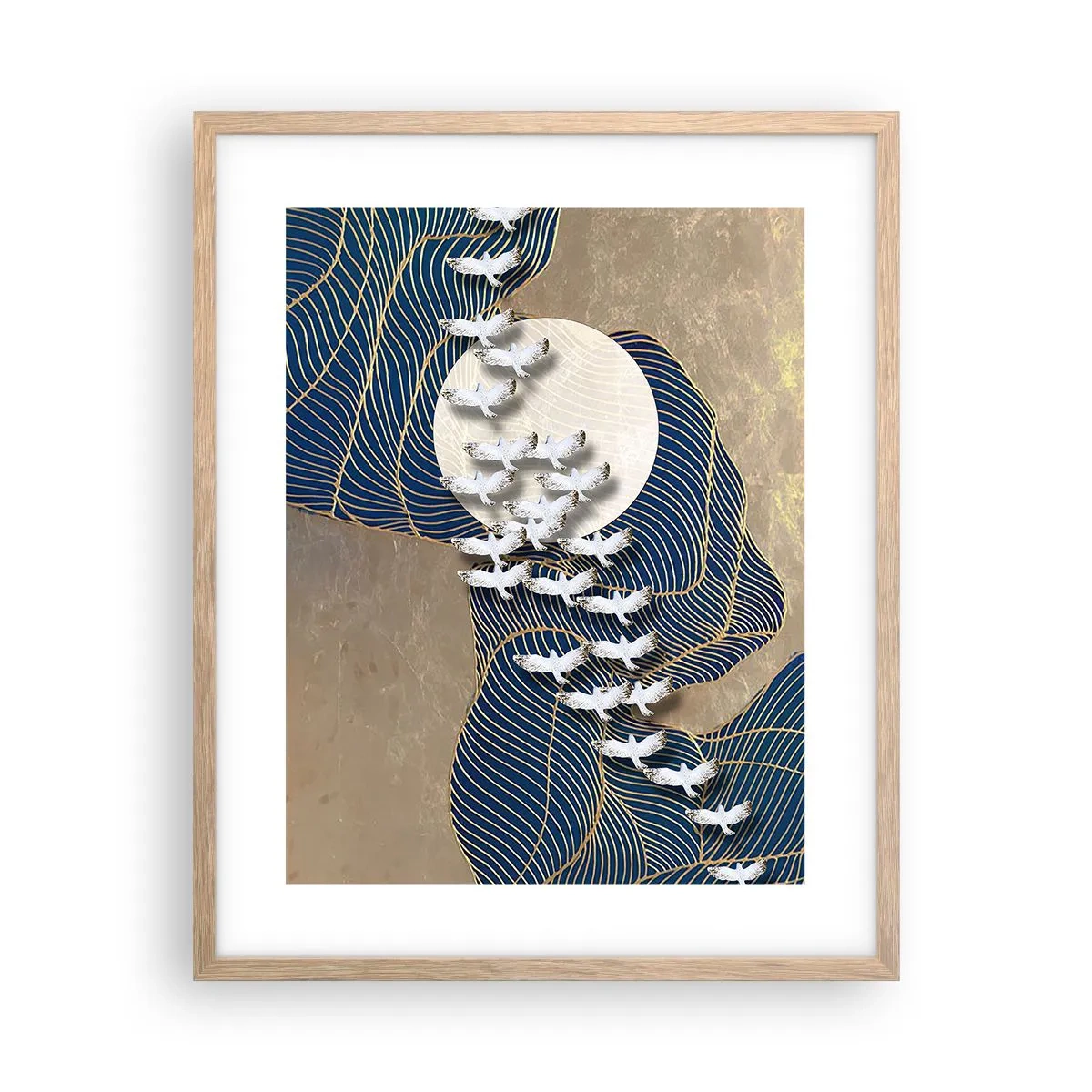 Poszter világos tölgy keretben - Szabadság, vándorlás, közösség - 40x50 cm