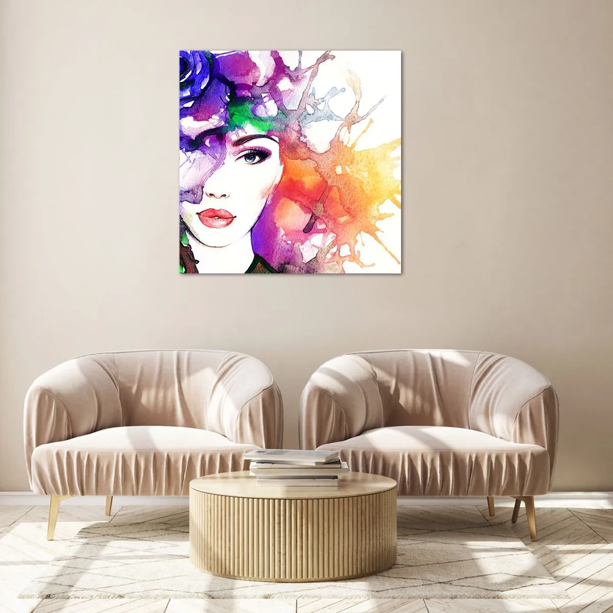 Üveg kép - Fejjel a felhőkben - 70x70 cm