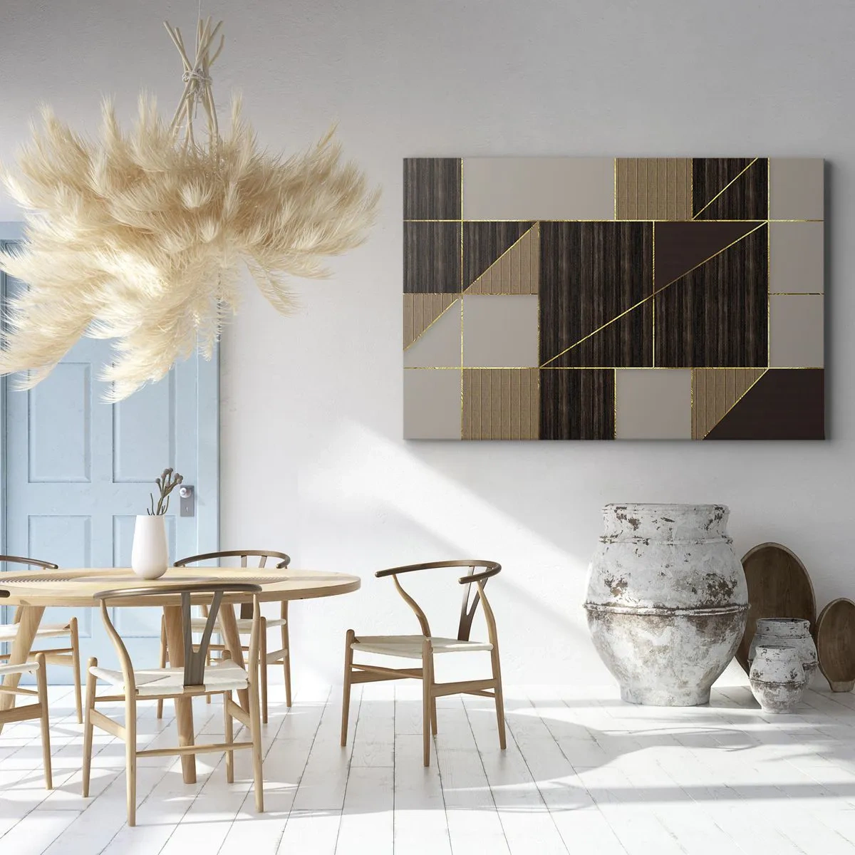 Vászonkép - Barna és arany mozaik - 120x80 cm