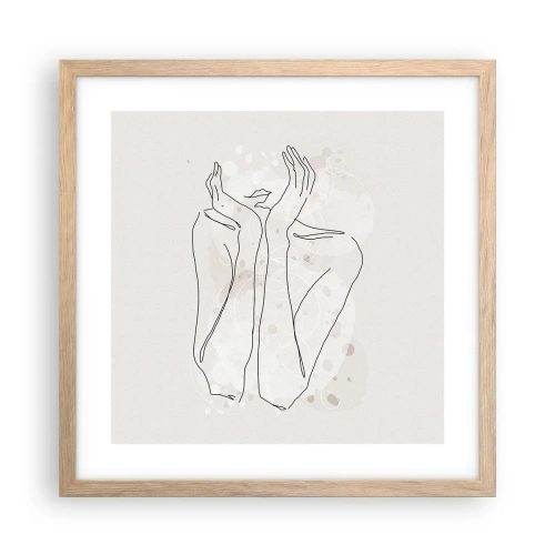 Poszter világos tölgy keretben - Várva-várt pillanat - 40x40 cm