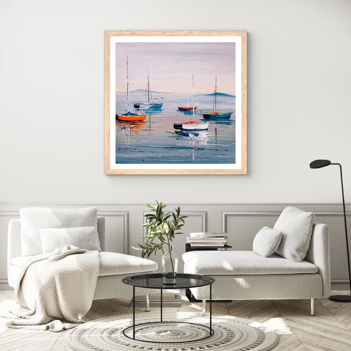 Poszter világos tölgy keretben - Jól megérdemelt pihenés - 50x50 cm