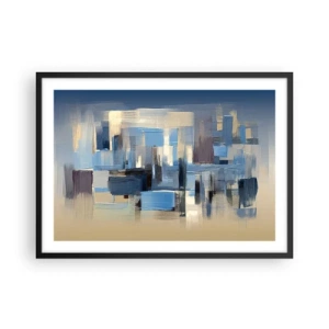 Poszter fehér keretben - Kék építmény - 70x50 cm