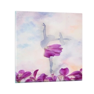 Üveg kép - Gyengéd, mint a virág - 40x40 cm