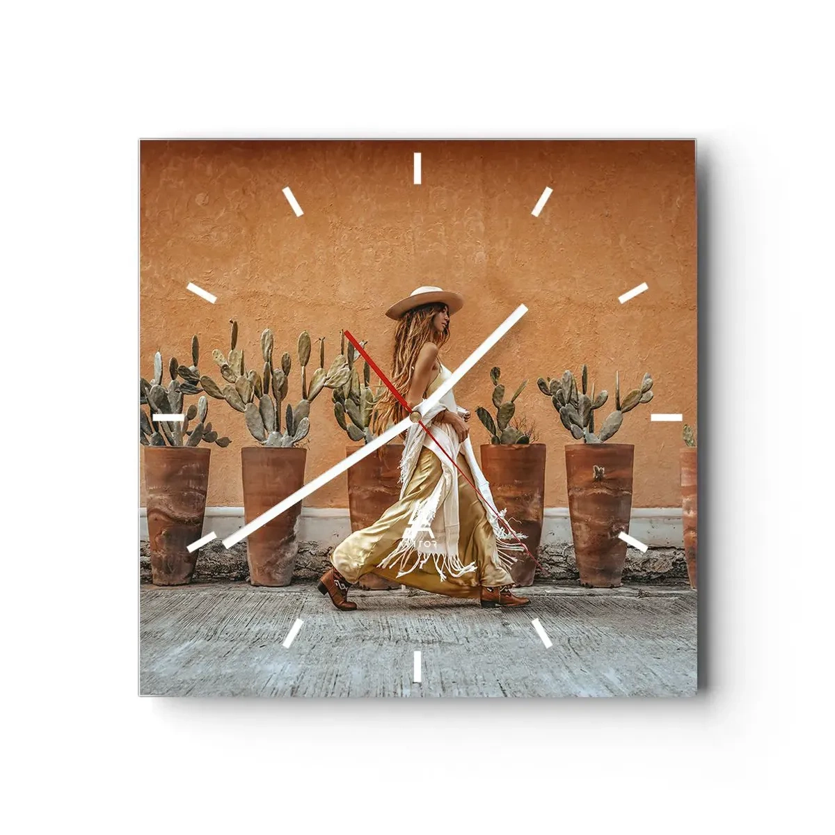 Falióra, Óra - Hippi stílusban - 40x40 cm