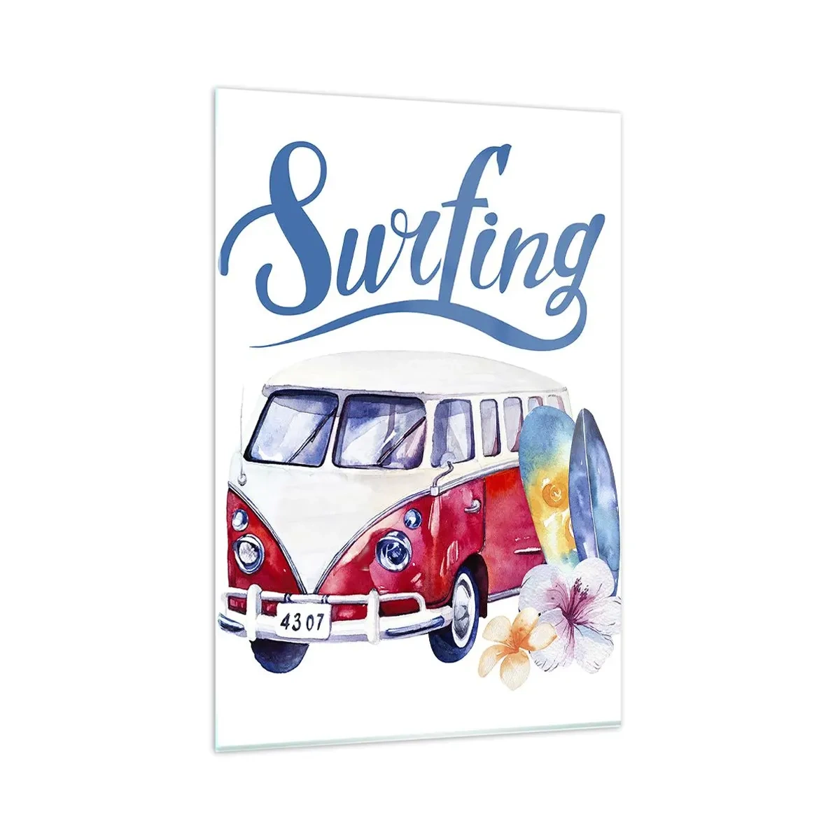 Üveg kép - Uborka - klasszikus egy szörfös számára - 80x120 cm