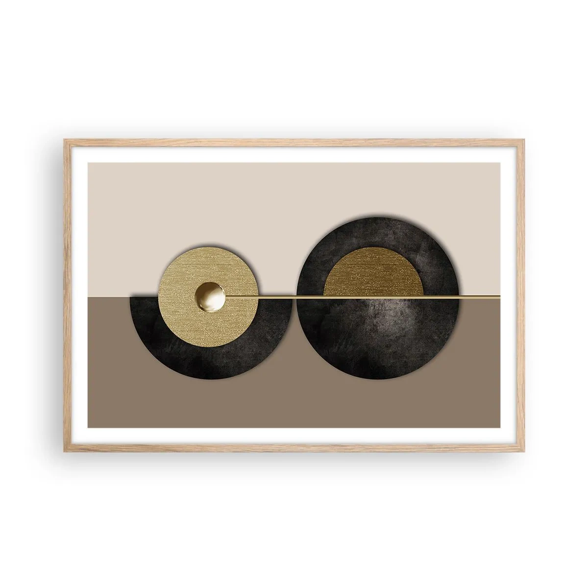 Poszter világos tölgy keretben - Variációk egy kör körül - 91x61 cm