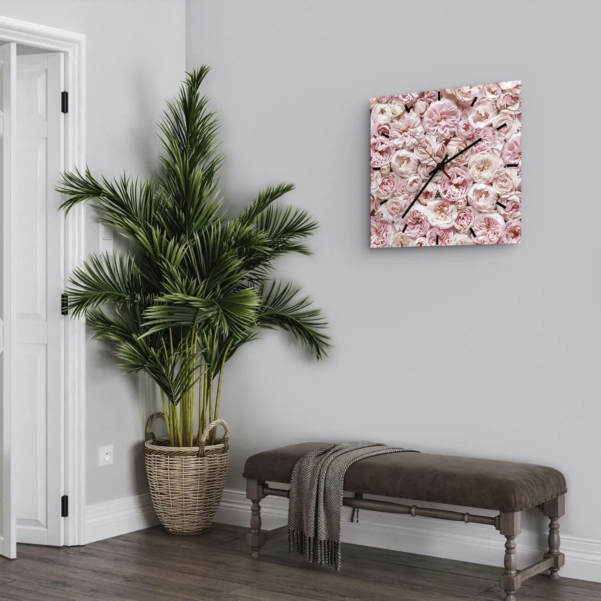 Falióra, Óra - Rózsákkal átszőve - 40x40 cm