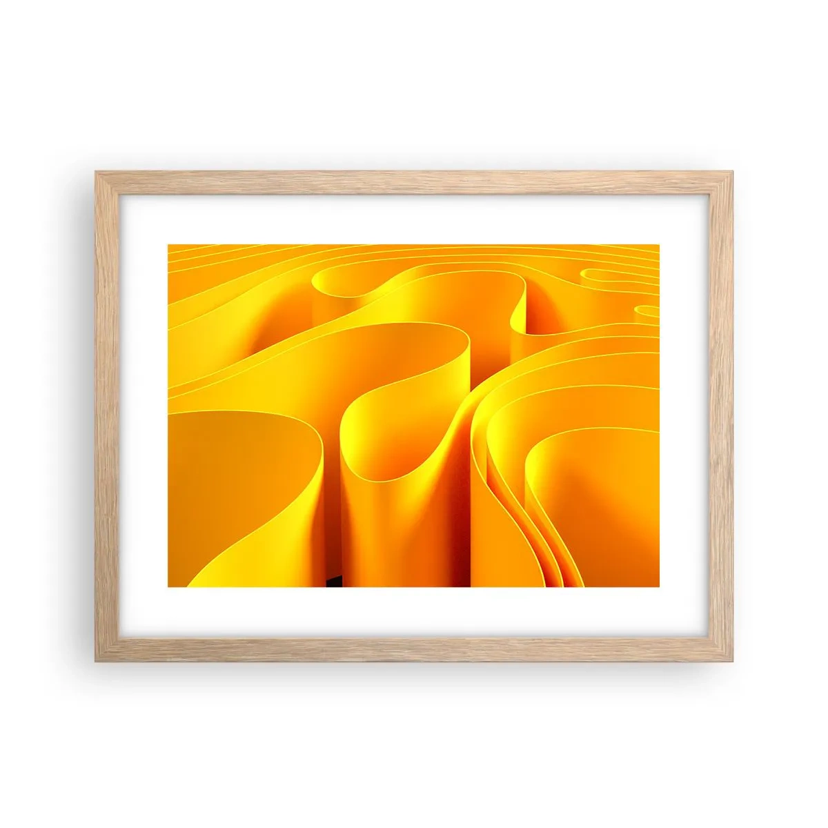 Poszter világos tölgy keretben - Mint a nap hullámai - 40x30 cm
