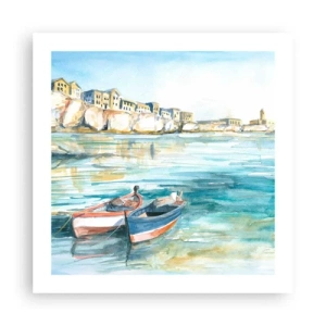 Poszter - Tájkép azúrkéken - 50x50 cm